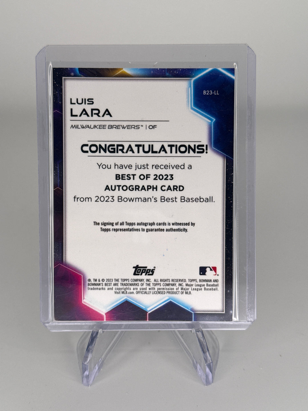 Luis Lara 2023 Bowman's Best, Best of 2023 Auto