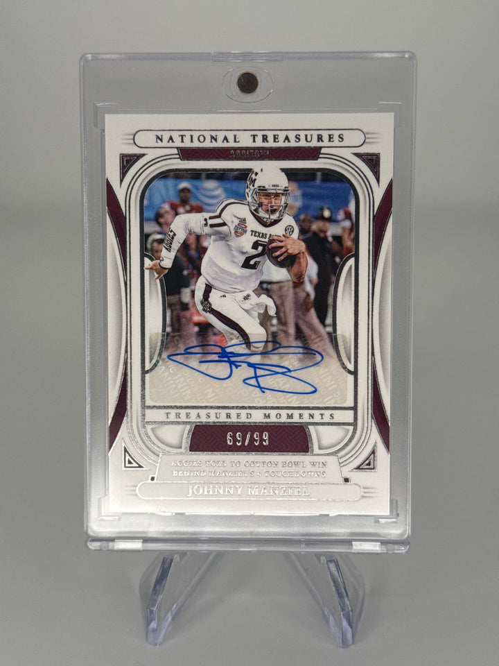 Johnny Manziel 2024 Panini National Collegiate Treasured Moments Auto, 69/99