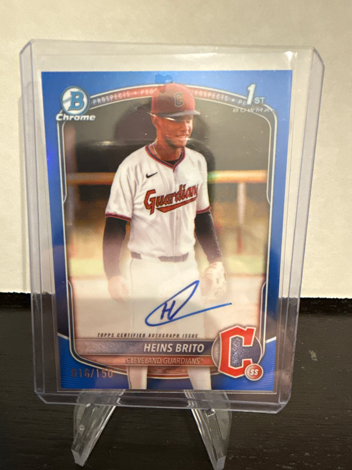 Heins Brito 2025 Bowman Chrome Blue Refractor 1st Auto, 016/150