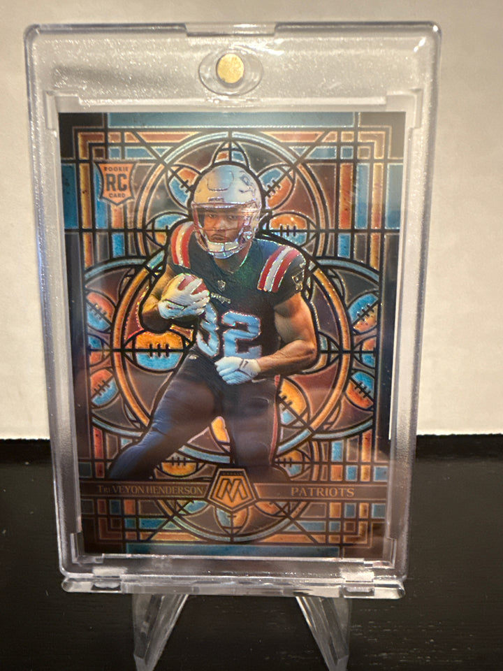 TreVeyon Henderson 2025 Panini Mosaic Stained Glass SSP Rookie