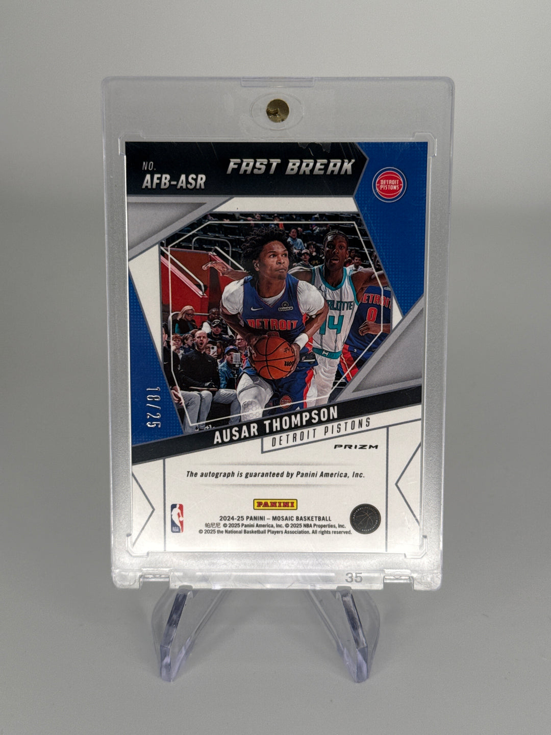 Ausar Thompson 2025 Panini Mosaic Fast Break Blue Auto, 18/25