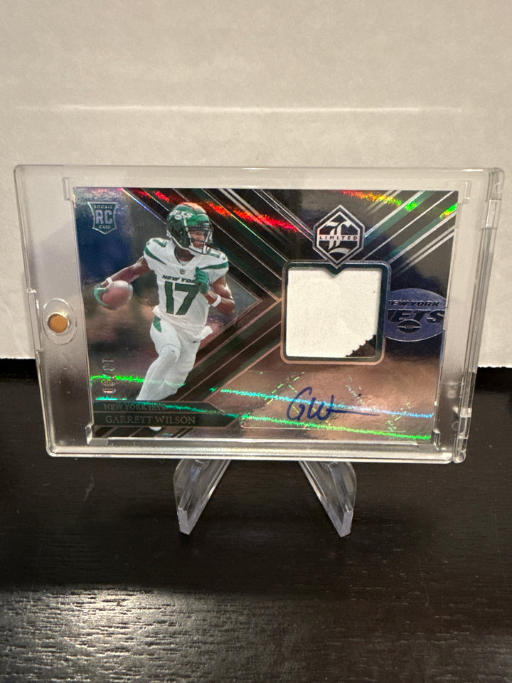 Garrett Wilson 2022 Panini Limited Rookie Patch Auto, 13/99