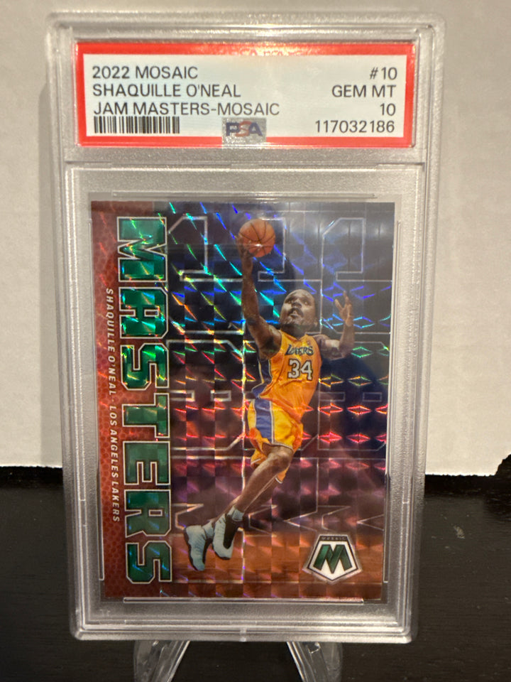 Shaquille O'Neal 2022 Panini Mosaic Jam Masters Green Mosaic, PSA 10 Gem Mint