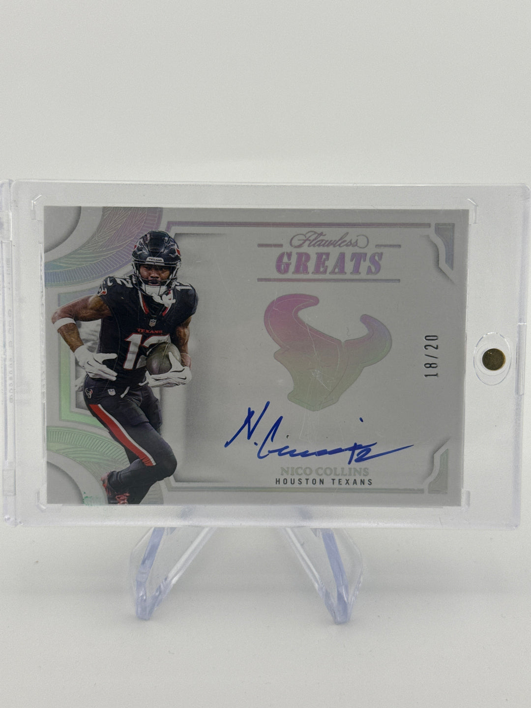 Nico Collins 2025 Panini Flawless Greats Auto, 18/20