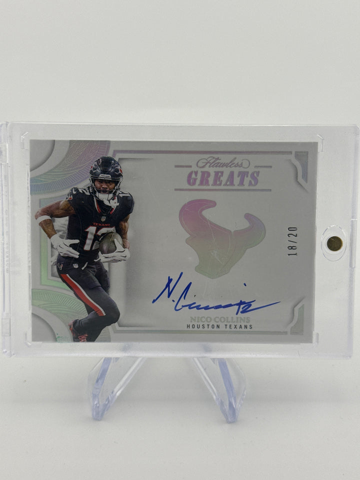 Nico Collins 2025 Panini Flawless Greats Auto, 18/20