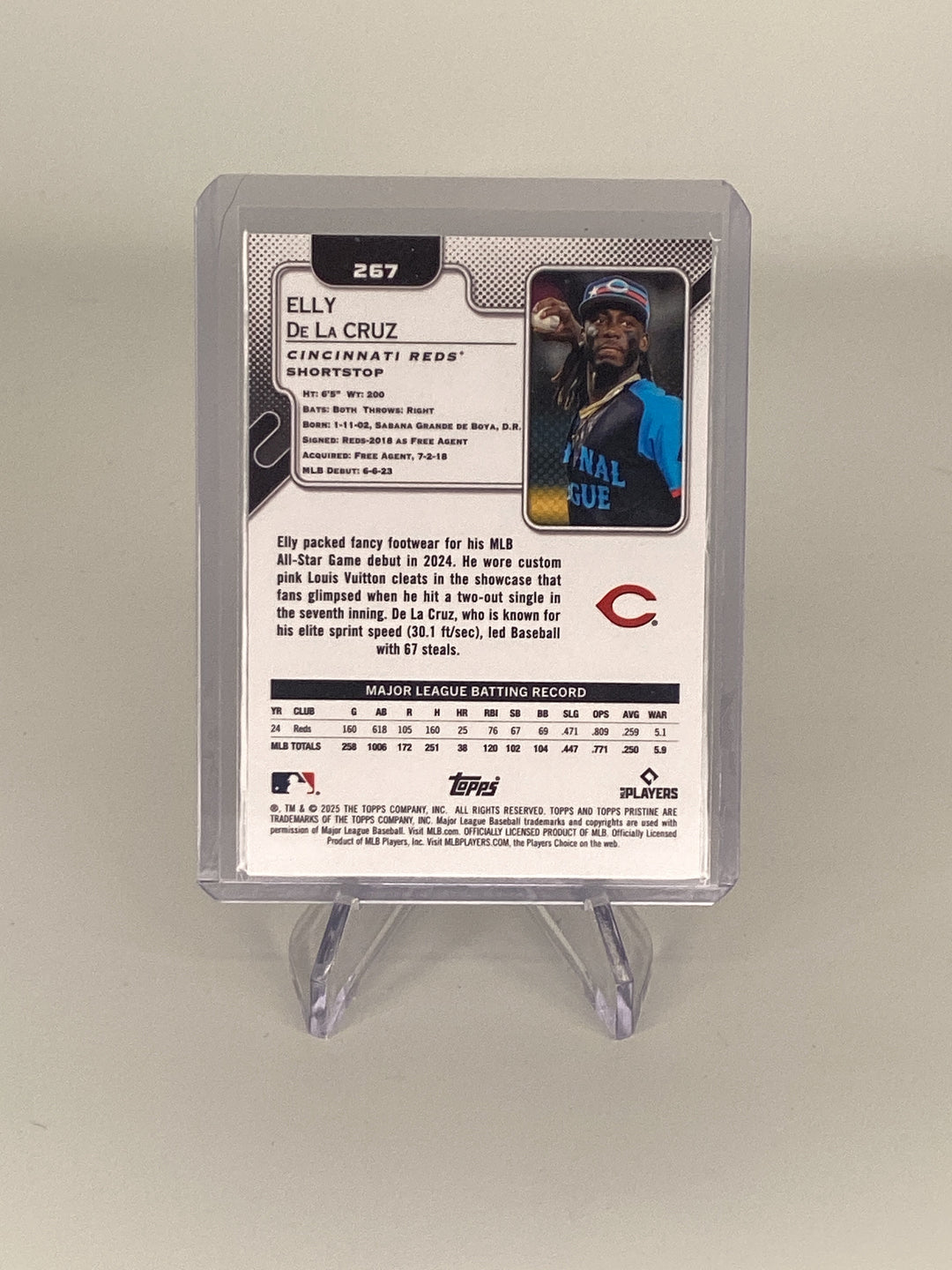 Elly De La Cruz 2025 Topps Pristine All-Star Game Gold Refractor, 06/50