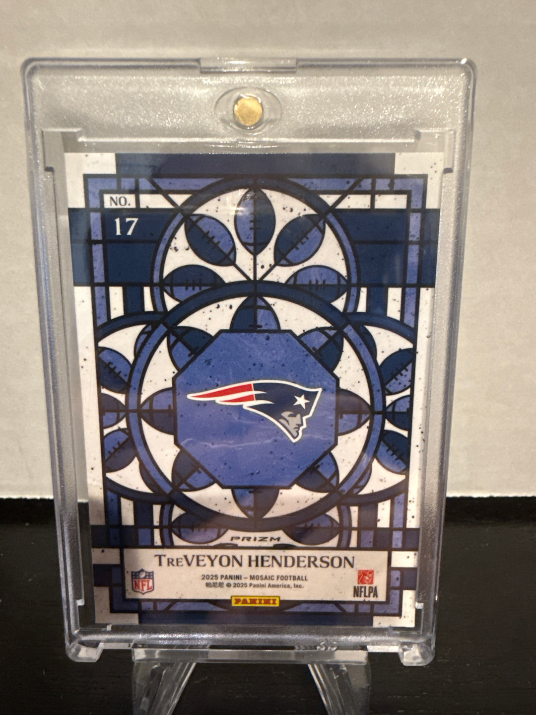 TreVeyon Henderson 2025 Panini Mosaic Stained Glass SSP Rookie