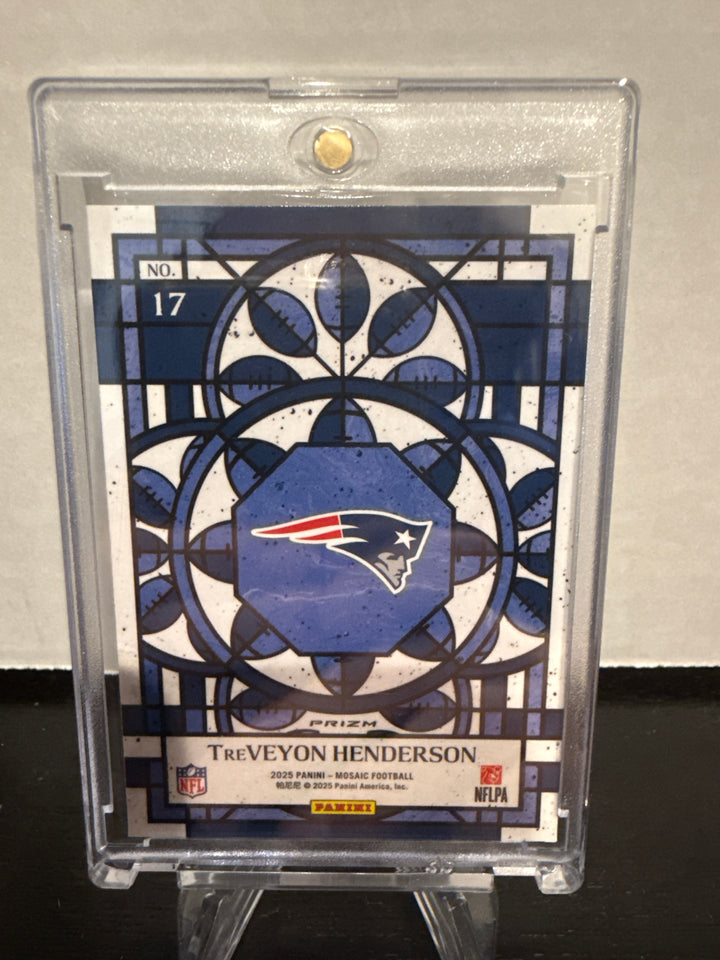 TreVeyon Henderson 2025 Panini Mosaic Stained Glass SSP Rookie