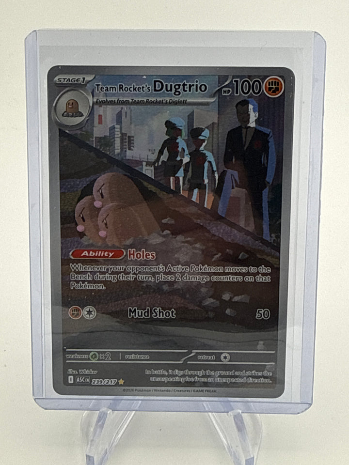 Pokemon TCG 2025 Team Rocket's Dugtrio Ascended Heroes Illustration Rare, 239/217