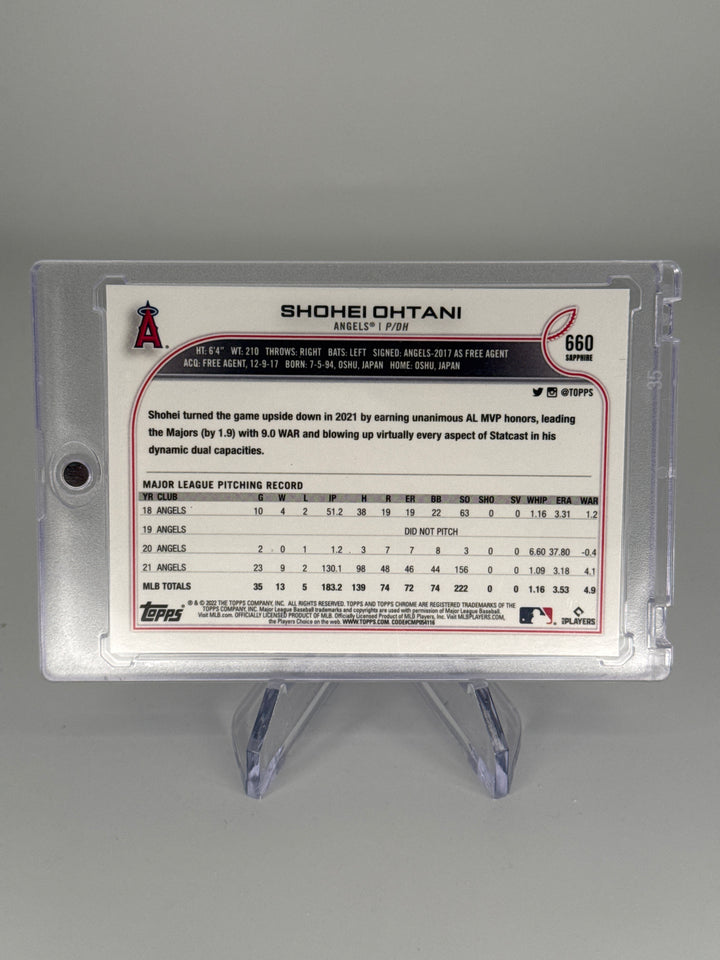 Shohei Ohtani 2022 Topps Chrome Sapphire