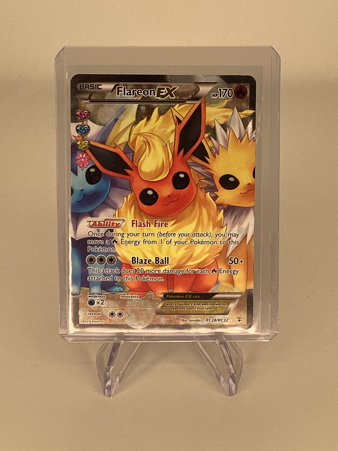 Pokemon TCG 2016 Flareon EX XY Generations Ultra Rare, RC28/RC32