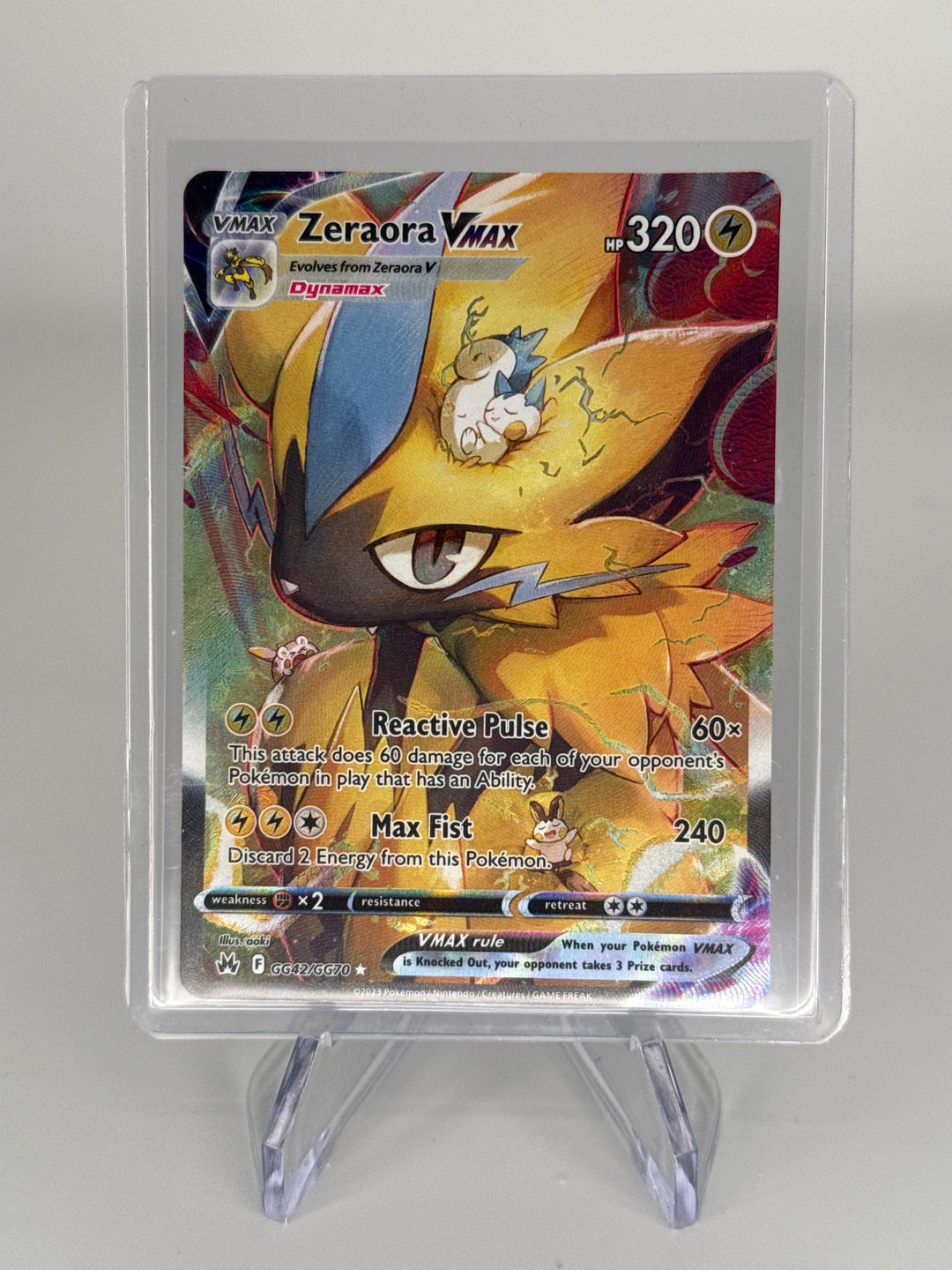 Pokemon TCG 2023 Zeraora VMax Crown Zenith Galarian Gallery Full Art, GG42,GG70