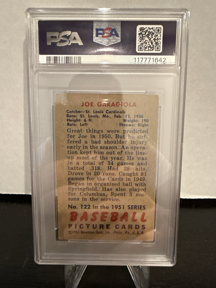 Joe Garagiola 1951 Bowman Rookie, PSA 3
