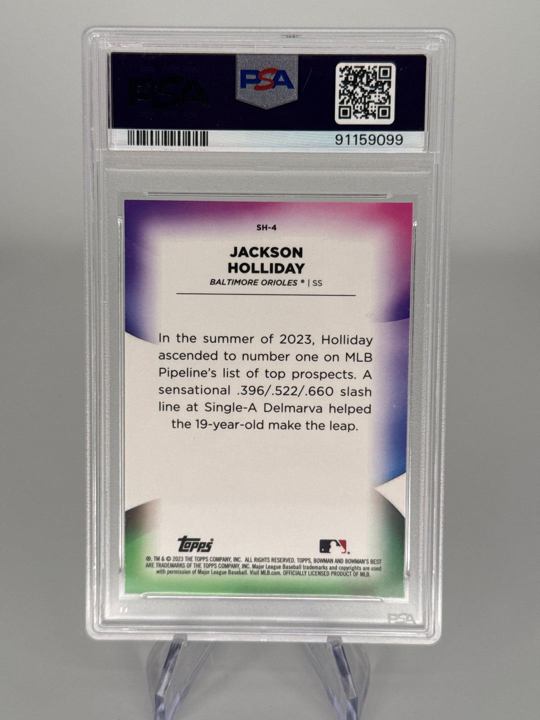Jackson Holliday 2023 Bowman's Best Shellacked, PSA 10 Gem Mint