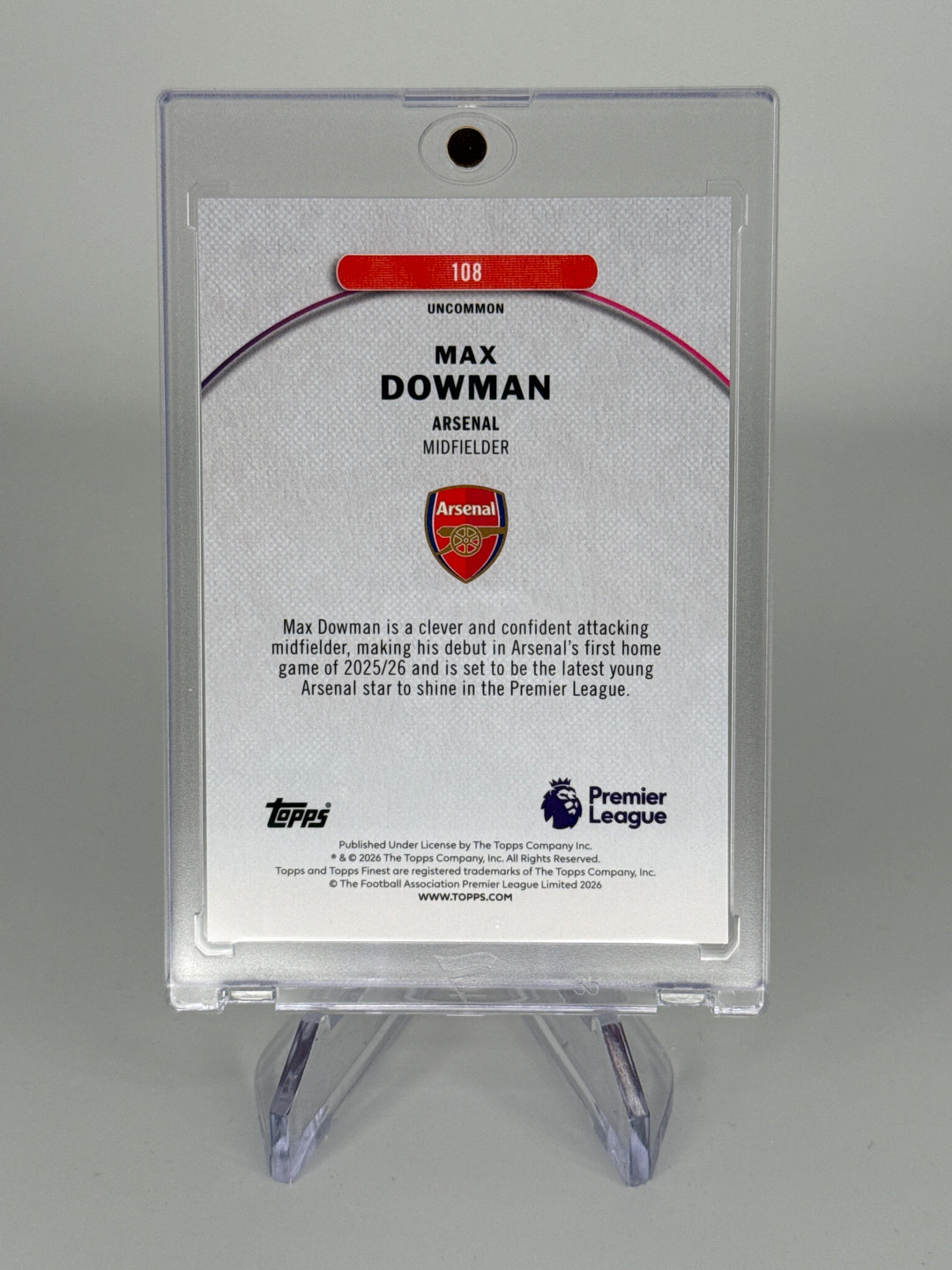 Max Dowman 2026 Topps Finest Green Refractor Rookie, 32/35