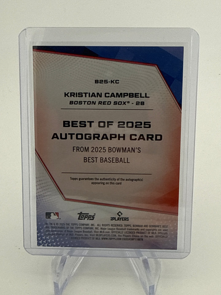 Kristian Campbell 2025 Bowman's Best Best of 2025 Purple Refractor Rookie Auto, 73/75