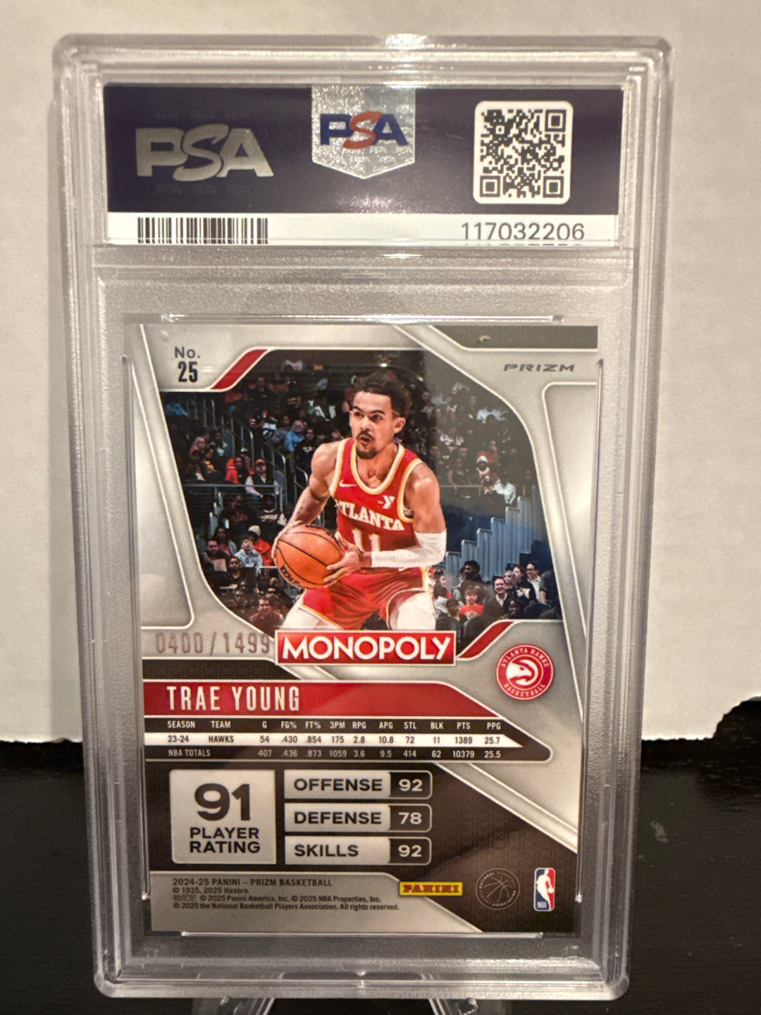 Trae Young 2024 Panini Prizm Monopoly Millionaire Club, 0400/1499, PSA 10 Gem Mint