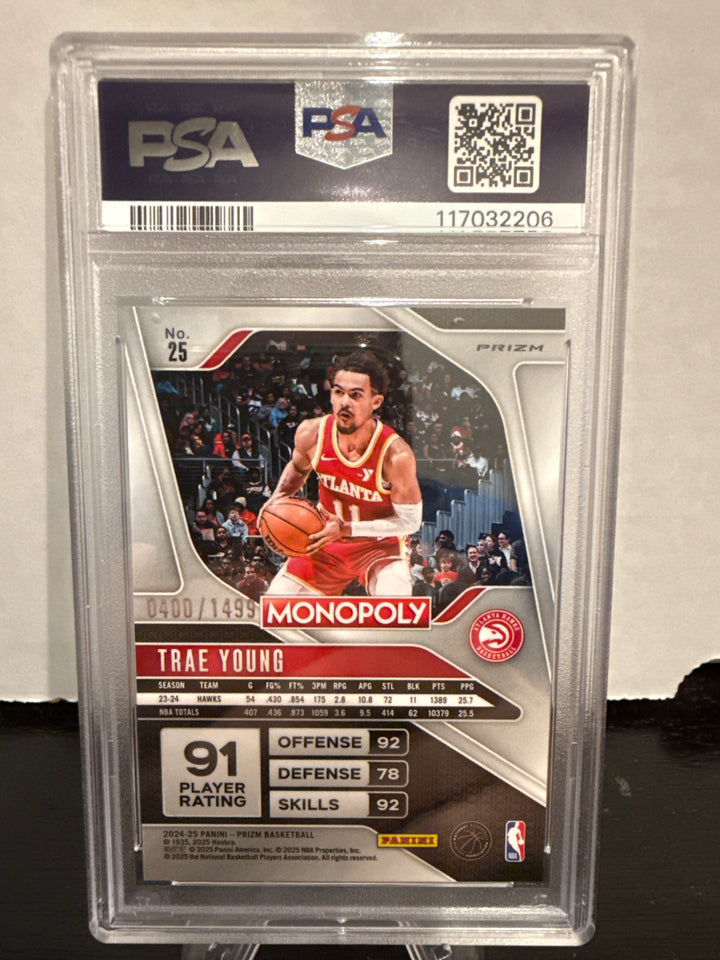 Trae Young 2024 Panini Prizm Monopoly Millionaire Club, 0400/1499, PSA 10 Gem Mint