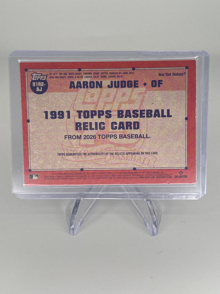 Aaron Judge 2026 Topps 1991 Game Used Relic, 013/150