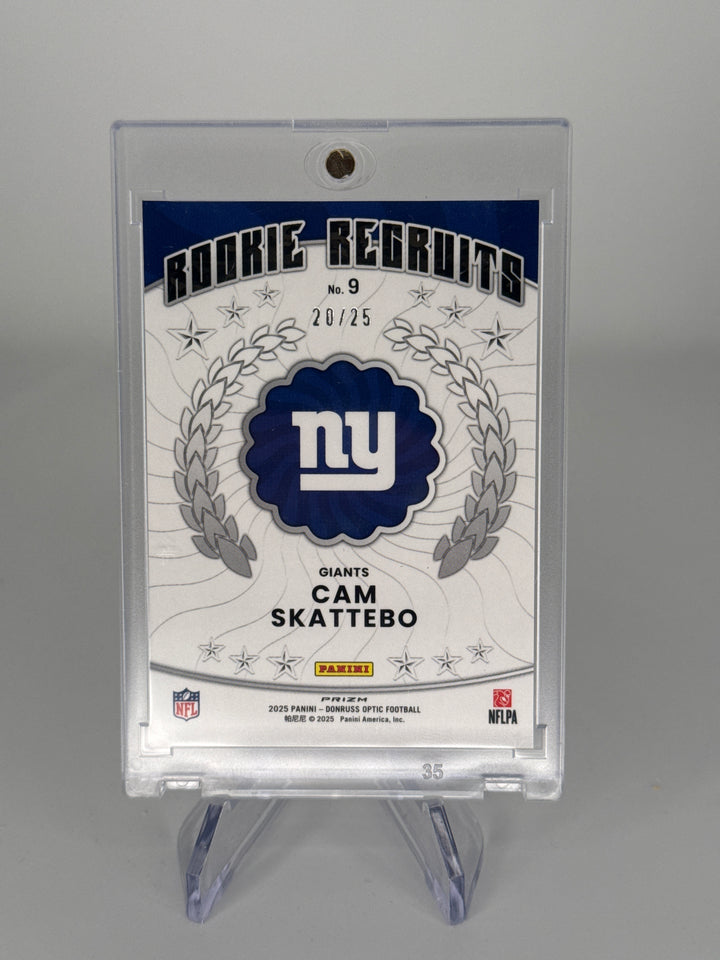 Cam Skattebo 2025 Panini Donruss Optic Rookie Recruits Purple Stars, 20/25