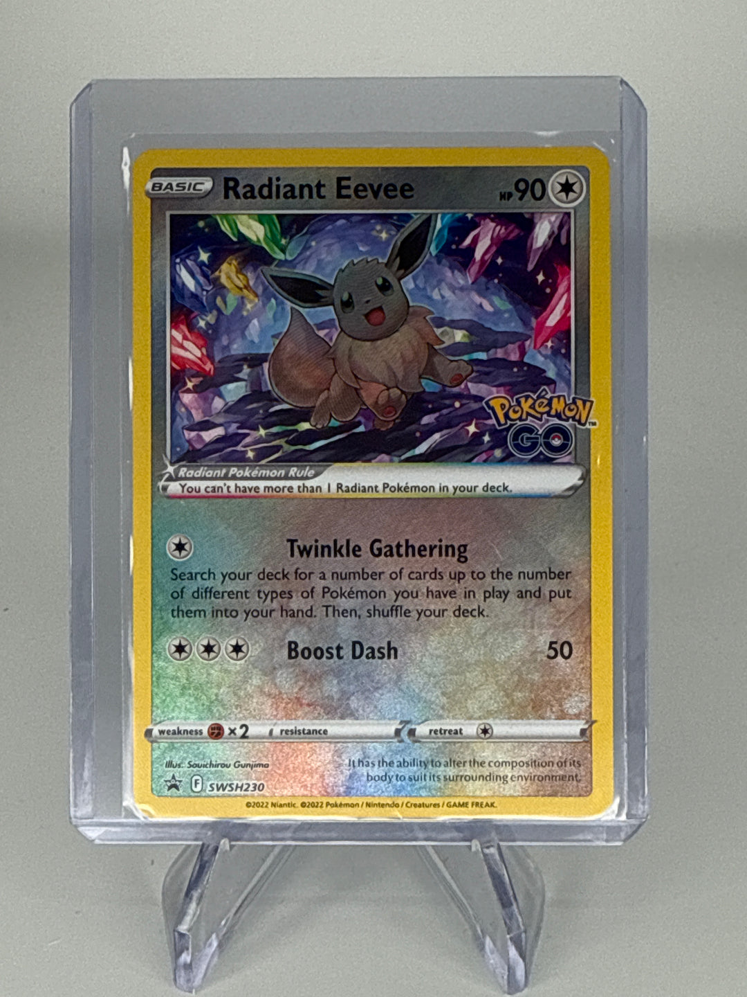 Pokemon TCG 2022 Radiant Eevee Pokemon Go Black Star Promo, SWSH230