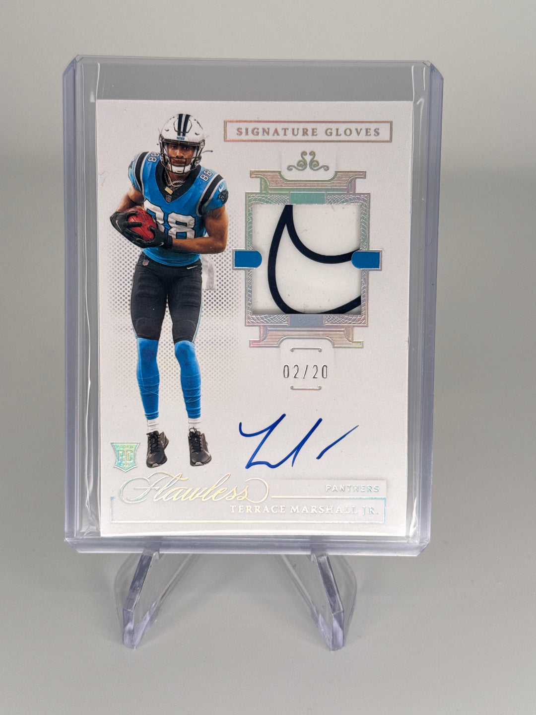 Terrace Marshall Jr. 2021 Panini Flawless Signature Glove Rookie Patch Auto, 02/20