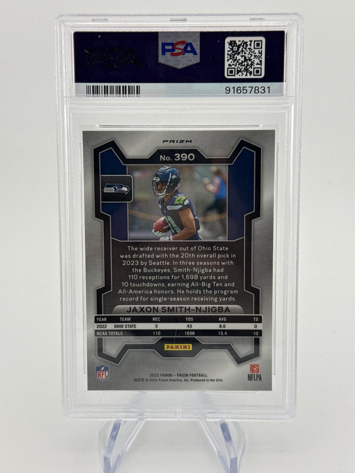 Jaxon Smith Njigba 2023 Panini Prizm Silver Prizm Rookie, PSA 10 Gem Mint