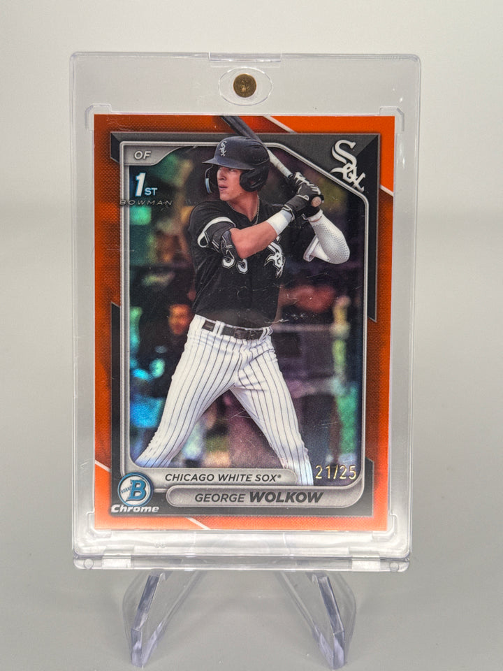 George Wolkow 2024 Bowman Chrome Orange Refractor 1st, 21/25