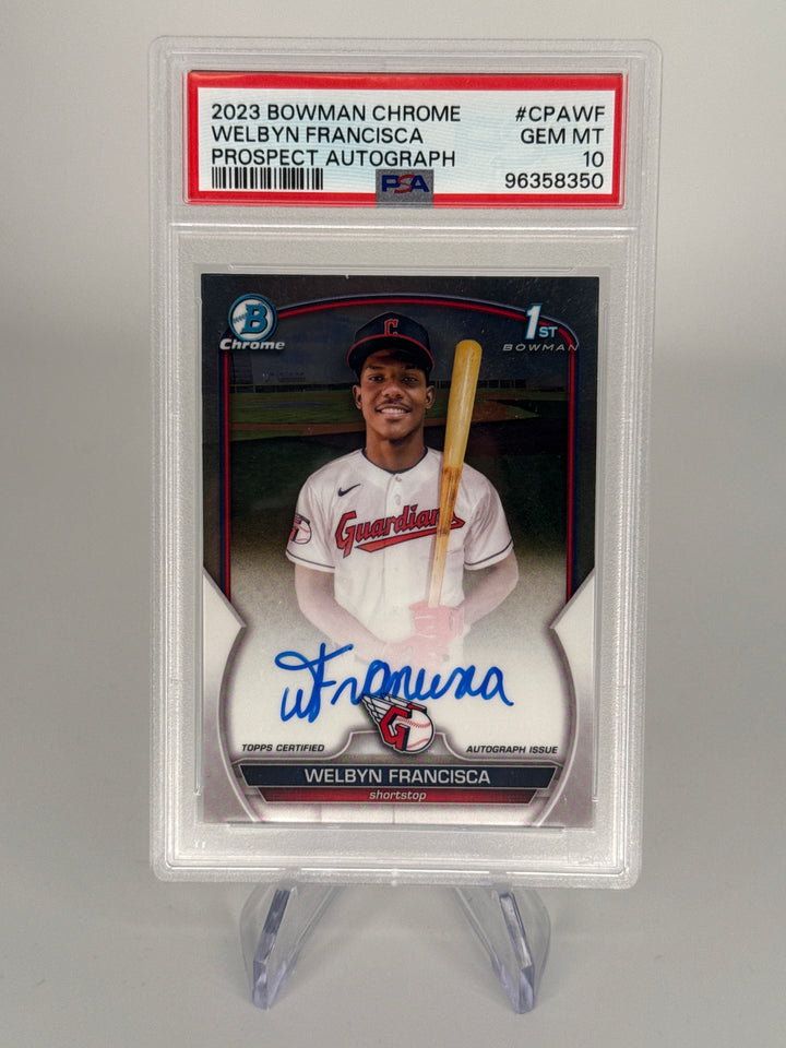 Welbyn Francisca 2023 Bowman Chrome 1st Auto, PSA 10 Gem Mint