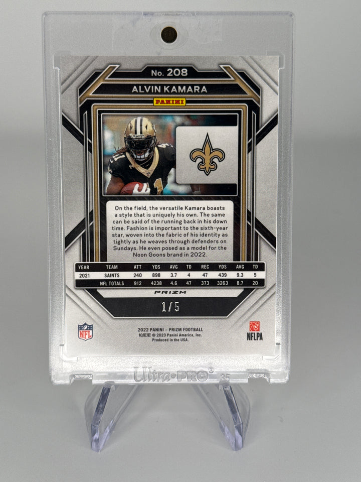 Alvin Kamara 2022 Panini Prizm Gold Vinyl Prizm, 1/5