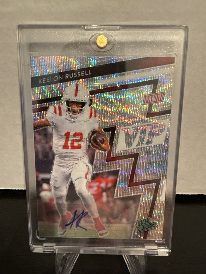 Keelon Russell 2025 Panini The National VIP Silver Wave Rated Prospect Auto, 08/31