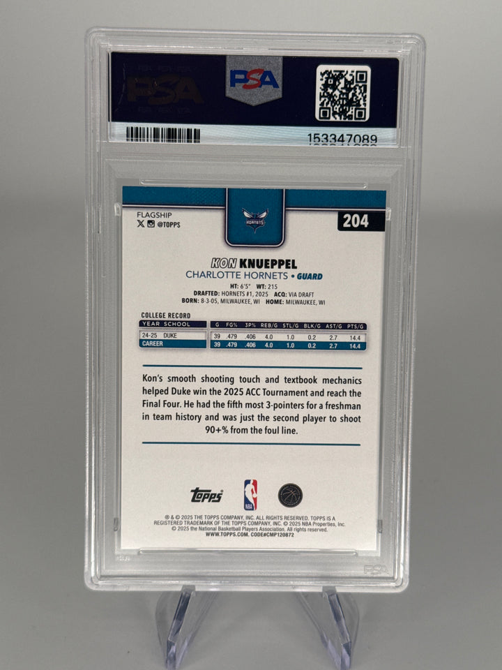 Kon Knueppel 2025 Topps Flagship Basketball Rookie, PSA 10 Gem Mint