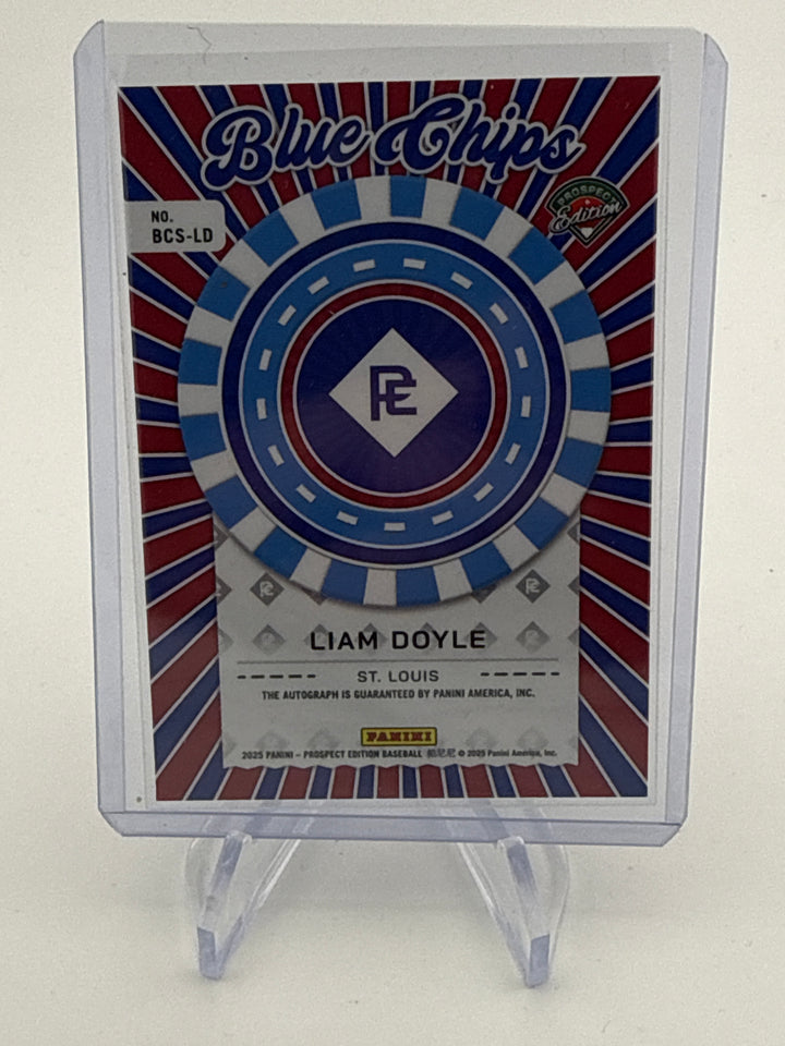 Liam Doyle 2025 Panini Prospect Edition Blue Chips Auto, 77/99