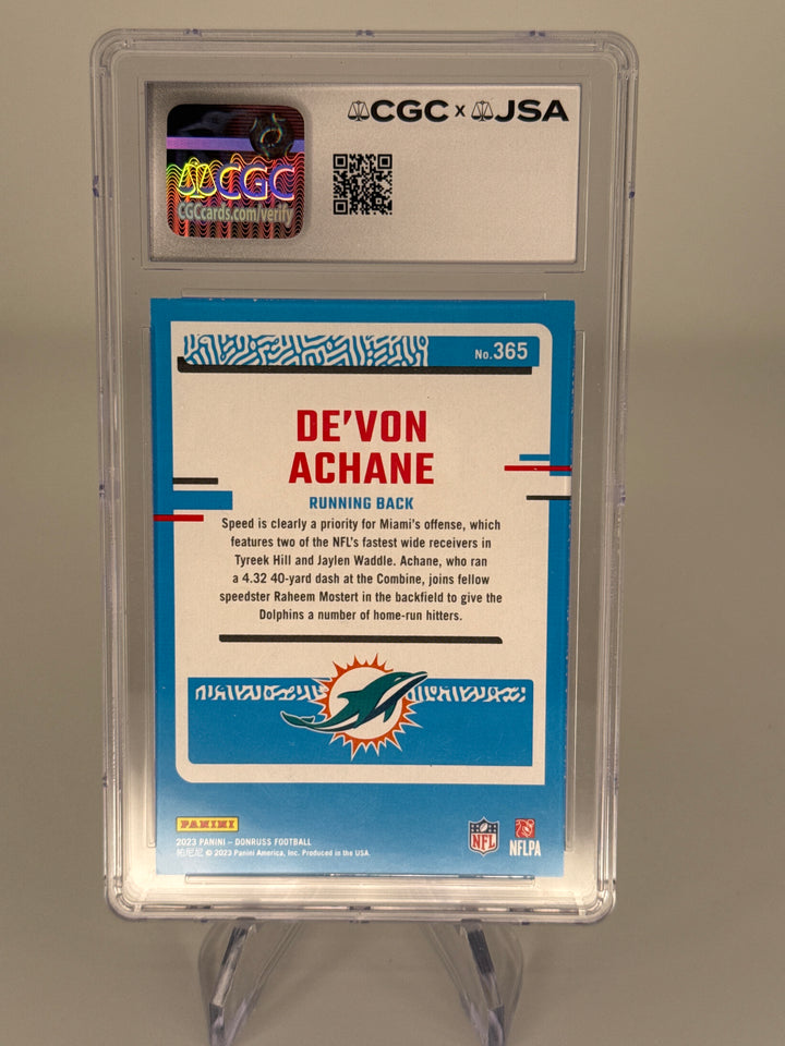 De'Von Achane 2023 Donruss CGC/JSA Authentic Auto