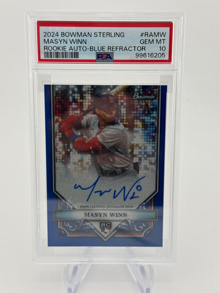 Masyn Winn 2024 Bowman Sterling Rookie Auto Blue Refractor, 24/25, PSA 10 Gem Mint