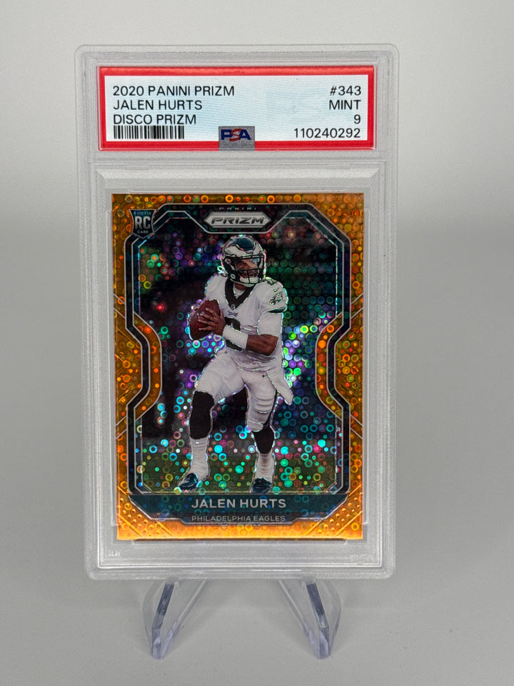 Jalen Hurts 2020 Panini Prizm Disco Prizm Rookie, PSA 9 Mint