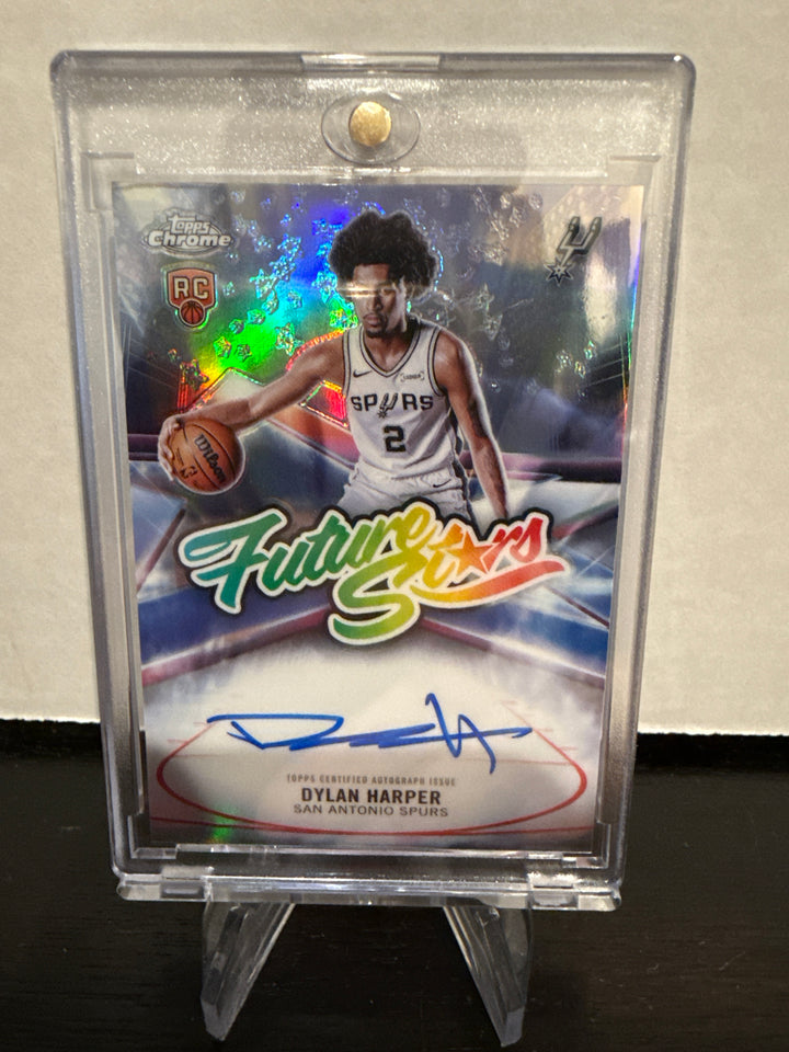 Dylan Harper 2025 Topps Chrome Basketball Future Stars Refractor Rookie Auto