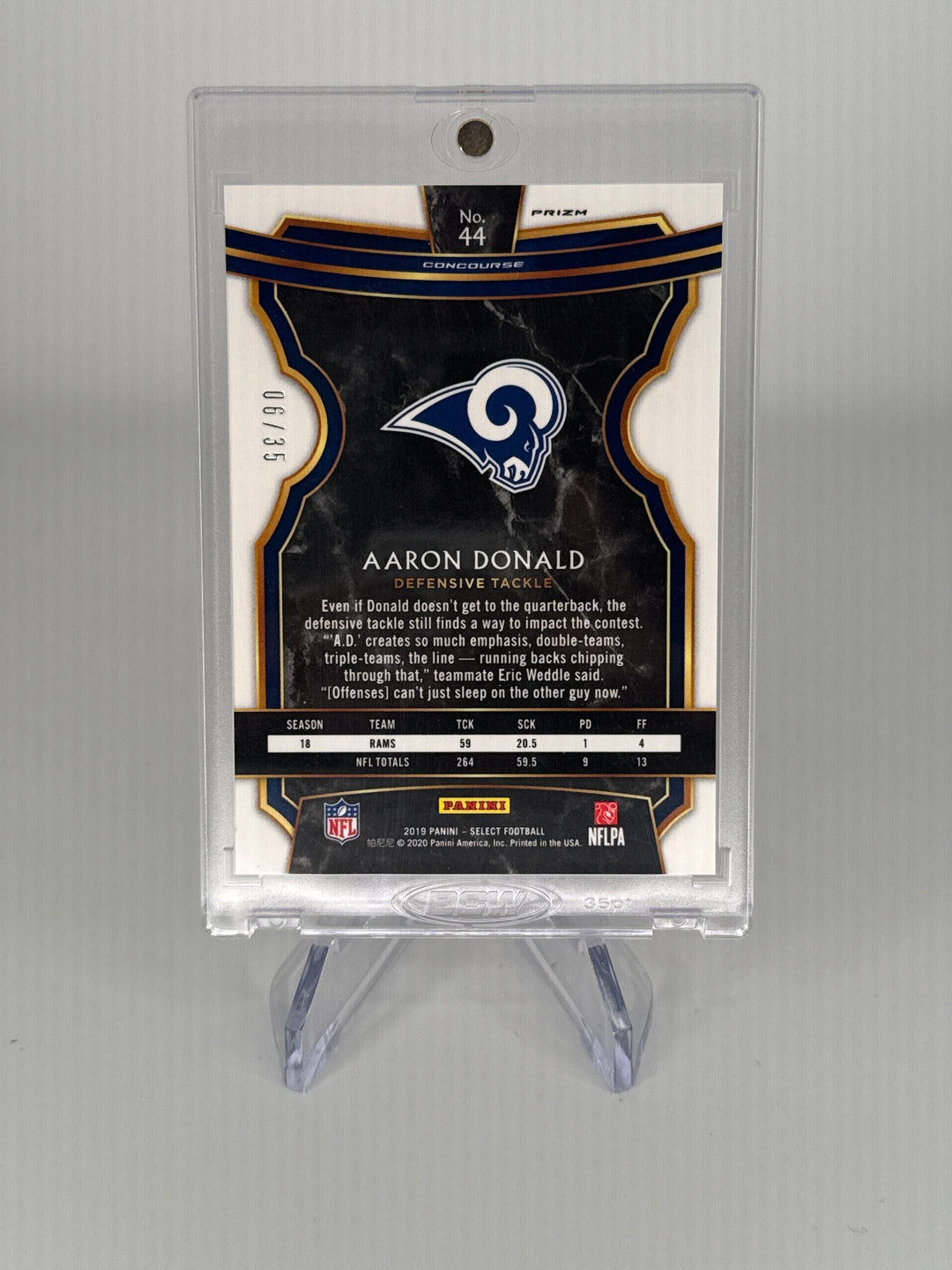 Aaron Donald 2019 Panini Select White Prizm, 06/35