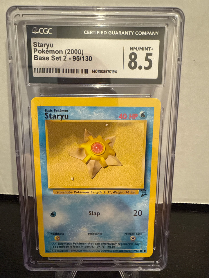 Pokemon TCG 2000 Staryu Base Set 2, 95/130, CGC 8.5