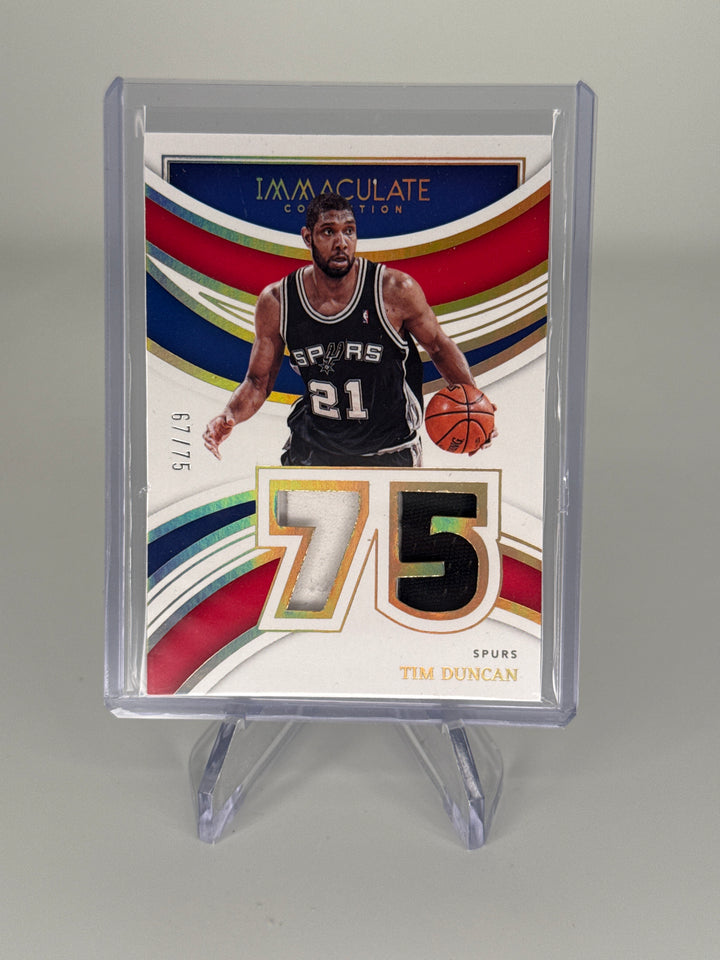 Tim Duncan 2022 Panini Immaculate Dual Relic, 67/75