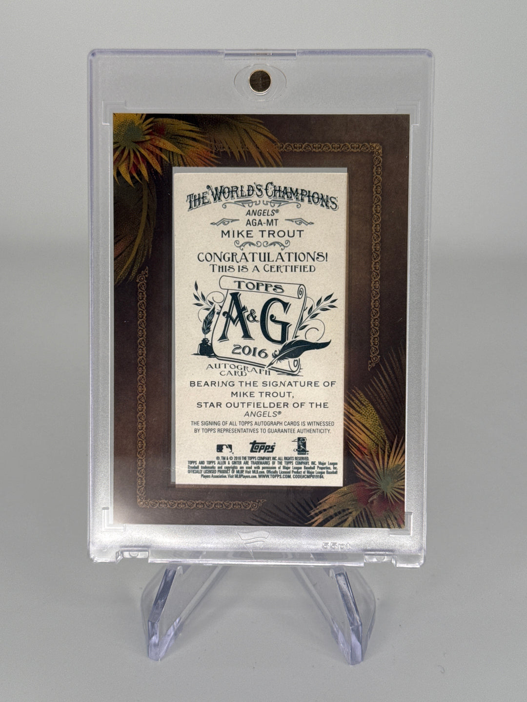 Mike Trout 2016 Allen & Ginter Mini Framed Auto
