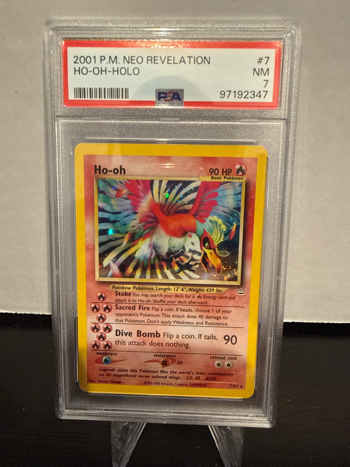 Pokemon TCG 2001 Ho-Oh Neo Revelation Holo, 7/64, PSA 7