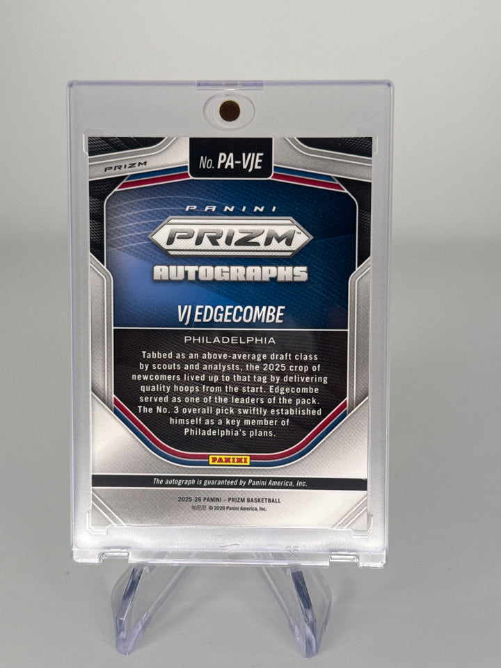 VJ Edgecombe 2025-2026 Panini Prizm Rookie Hyper Prizm Auto