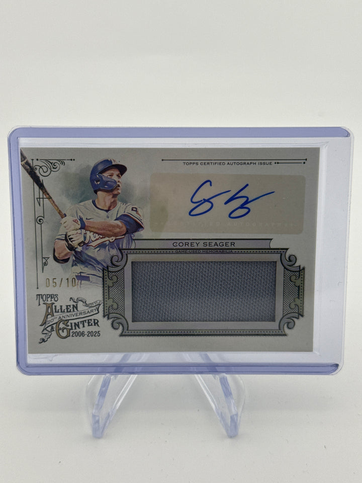 Corey Seager 2025 Topps Allen & Ginter Auto Relic, 05/10