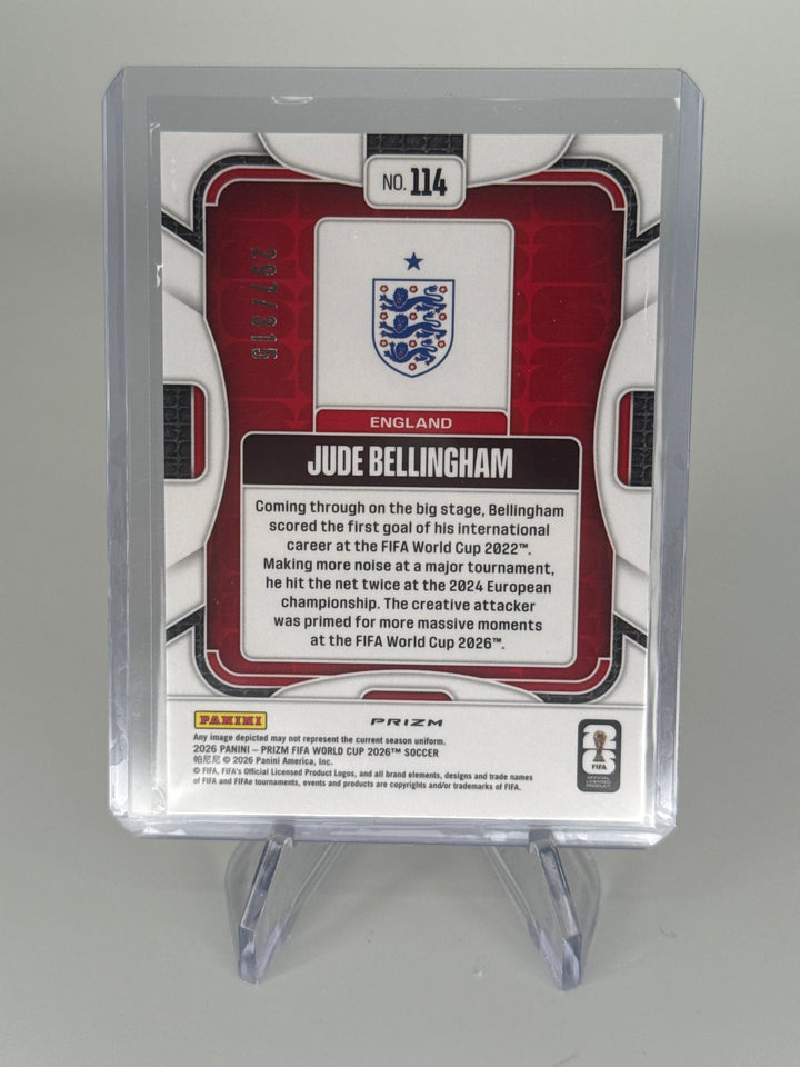 Jude Bellingham 2026 Panini Prizm World Cup Orange Shimmer Prizm, 297/315