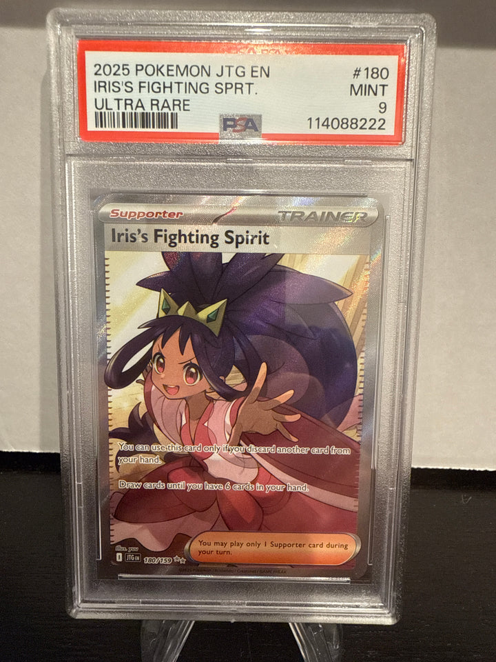 Pokemon TCG 2025 Iris's Fighting Spirit Full Art Rare Ultra Rare, 180/159, PSA 9 Mint
