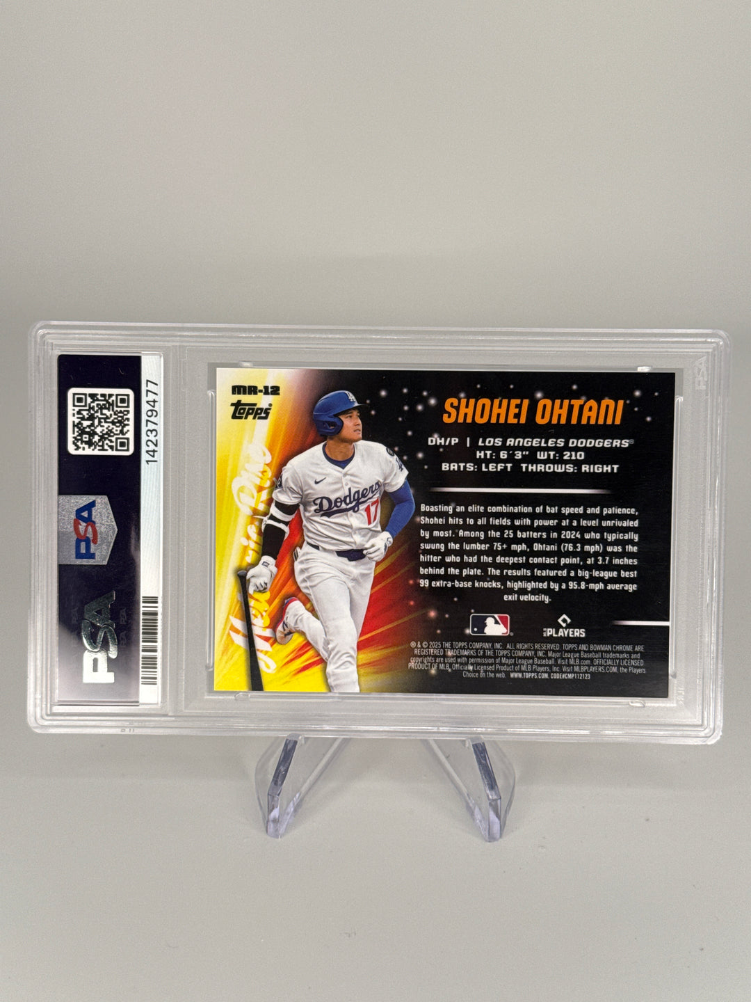 Shohei Ohtani 2025 Bowman Chrome Meteoric Rise Orange Refractor, 20/25, PSA 10 Gem Mint