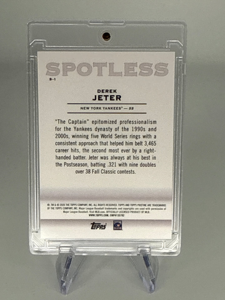 Derek Jeter 2026 Topps Pristine Spotless Gold Refractor, 29/50