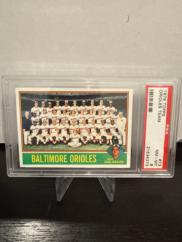 1976 Topps Orioles Team, PSA 8 Mint