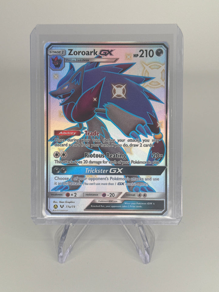 Pokémon TCG 2019 Zoroark GX Sun & Moon Hidden Fates Shiny Full Art, 77a/73